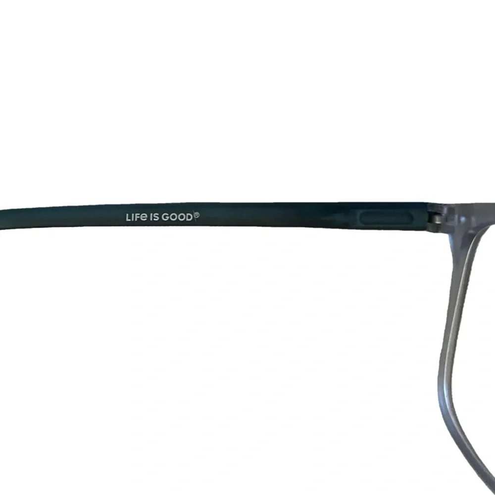 Life is Good - Good Vibes Dickens Matte Grey Reading Glasses w/Drawstring Pouch